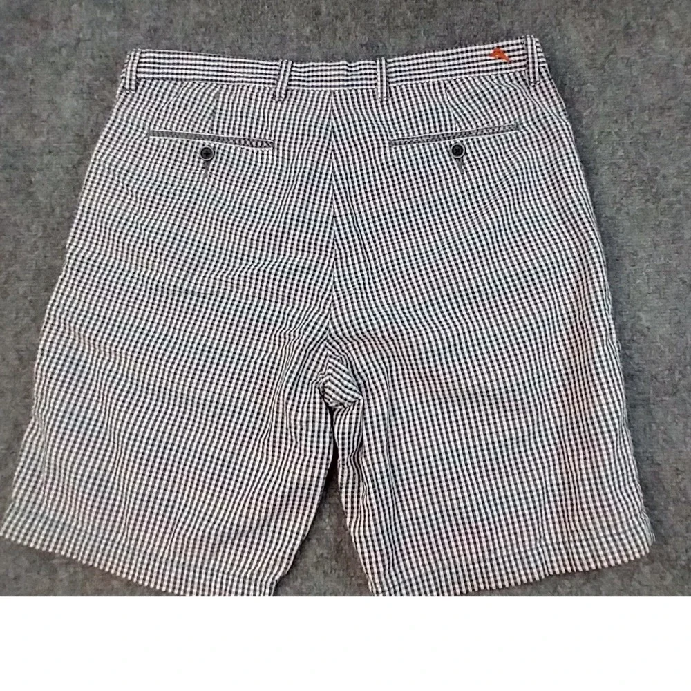 Tommy Bahama‎ Paradise Nation Mens 34 Gingham Plaid Cotton Shorts Blue Red Tan